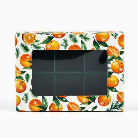 Folding box under 6 sweets "Mandarin", 13.5 x 9.8 x 3.8 cm, New Year-2