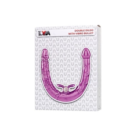 Fallomitator two -sided with vibropuli Toyfa DUBLE DILDO, TPR, purple color, 35 cm-12
