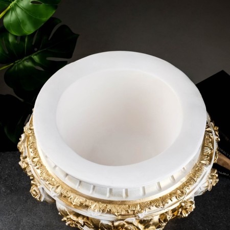 Vazon "Athena" 4.3l / 41x34x41cm, white gold-1