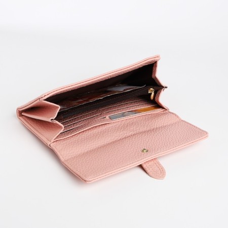 Women's wallet on the button, pink color-3