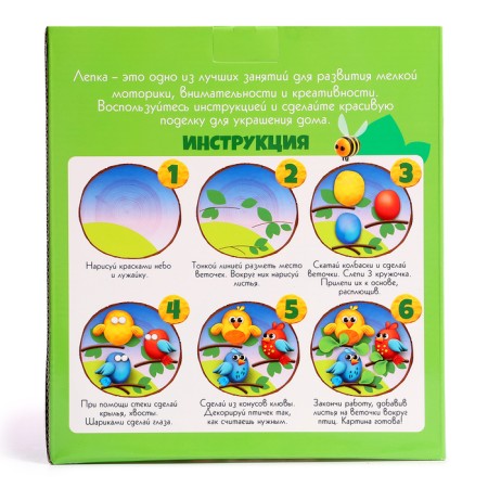 Painting and modeling wood for children. Set for creativity "Funny Birds"-7