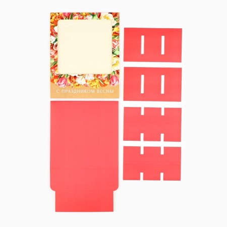 Box for 9 sweets with cells “March 8” 14.5 x 14.5 x 3.5 cm-4