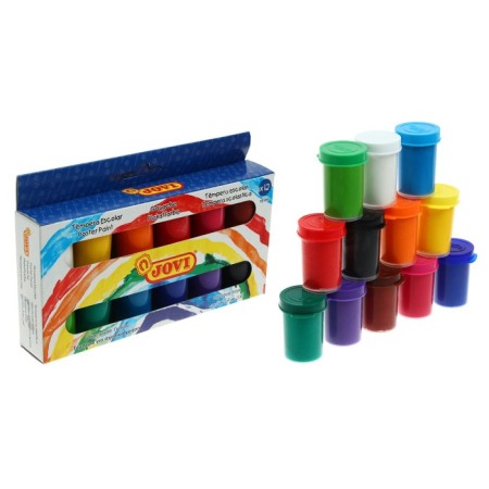 Gouache 12 colors x 15 ml, Jovi, economical consumption, cardboard, brush as a gift-6