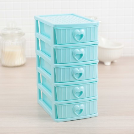 Mini - chest of drawers for trifles 5 sections "Care", 13 × 9 × 18.5 cm, color mix-3