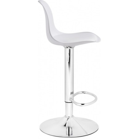 Soft Metal/Plastic/Ecokozha, Chrome/White 38x38x86 cm stool-2