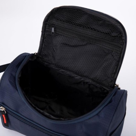 Lightning cosmetic bag, external pocket, blue color-2