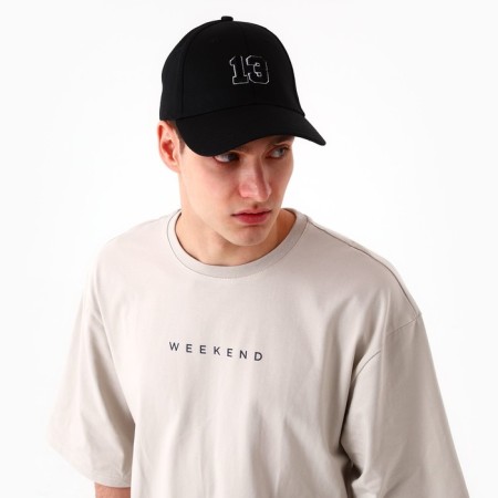 Male cap "13", black color, rr 56-9