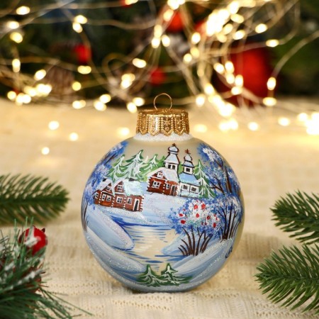 A set of 4 Christmas balls 100 mm "Winter Dream"-1