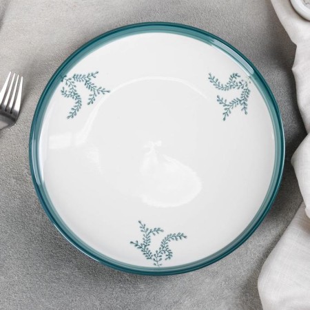 Ceramic "branch" plate, d = 25 cm, white color