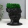 Concrete Kashpo "David" with moss black 11.5x15.5x12 cm (moss green stabilized)