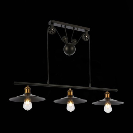 Suspended EVOLUCE lamp. Sle120503-03. ESPERAZZA. 3x60 watts, E27, 96x26 cm, black color-1