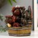 Table Polystone Fountain from the network "Elephants with gold bags" 19x16.5x13 cm