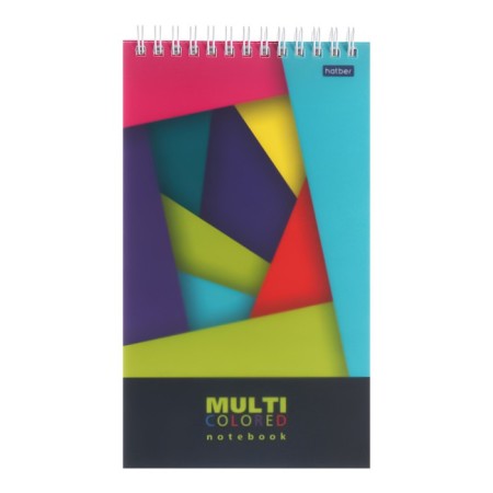 Notepad A5, 60 sheets in the ruler, on the crest "Multicolor", plastic cover, hard substrate, block 80g/m2, 2v mix-2