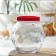 Bank for bulk products Bella, 1.5 l, with a red cover