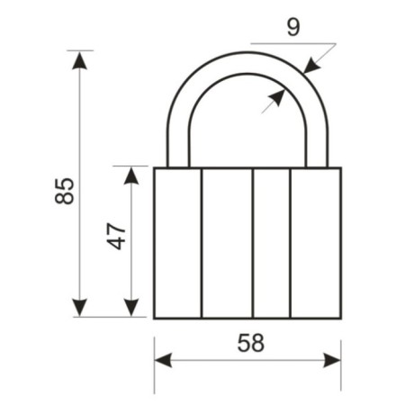 The castle of the hinged "Allur" VS1Ch-460, the handle d = 9 mm, 5 keys-5