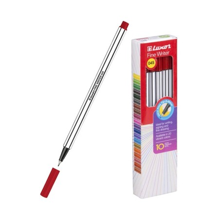 Capillary pen Luxor Fine Writer 045, node 0.8 mm, red ink, black and white housing-3