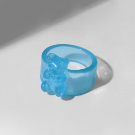 Ring "Marmalade Bear" is wide, the color is blue, size 18-2