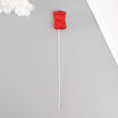 Decor for creativity "Bear length 20 cm, red