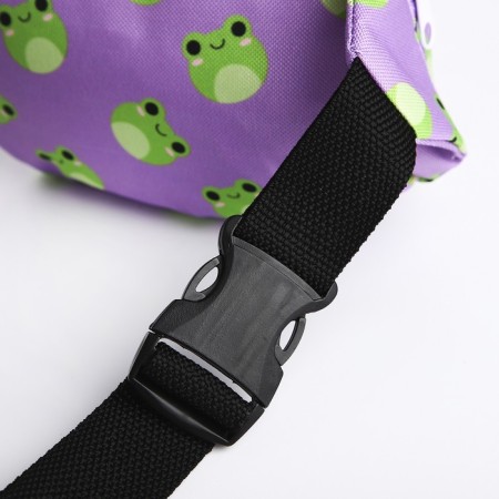 School backpack children for a girl "Frogs", waist bag, purple color-11
