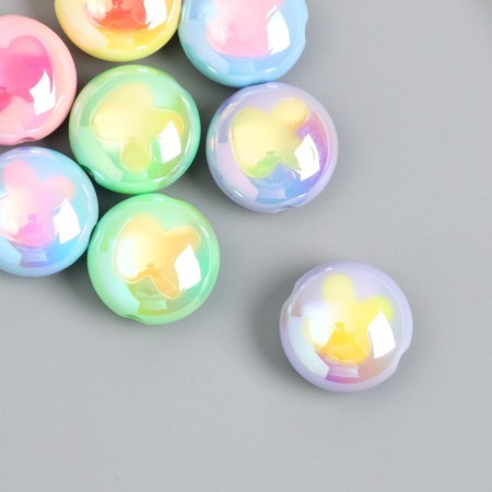 Busina Plastic "Flat ball. Bunny" Gloss Migor Mix 1.7x1.7 cm-2