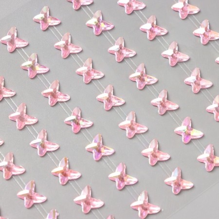 Stick plastic rhinestones "Butterfly" pink 15x9 cm-2