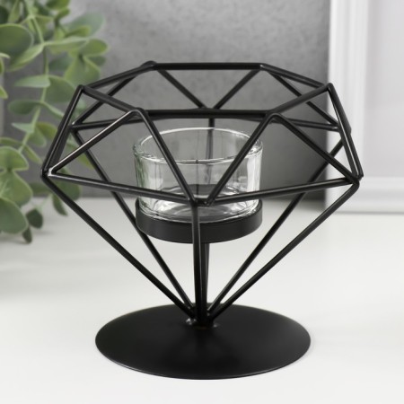 Climber metal, glass "Diamond" black 13.5x14x12 cm-1