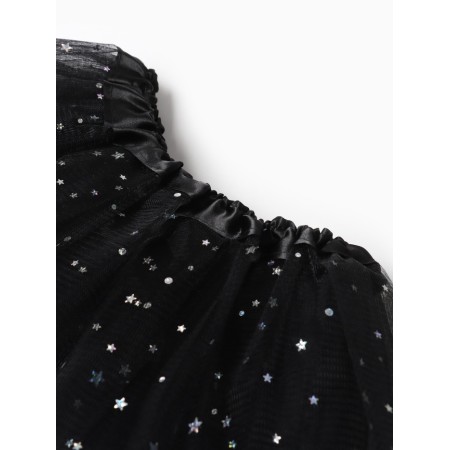 Children's skirt kaftan "stars" black, length 17 cm-5