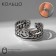 Ring "Smiley" trend, color black silver, dimensionless