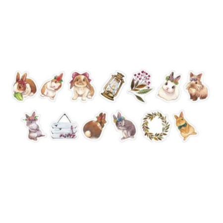Stick Paper "Bunnies in the garden" d = 3 cm 100 pcs in a roll 3.5x3.5 cm
