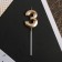 Candle for the cake, number "3", champagne.