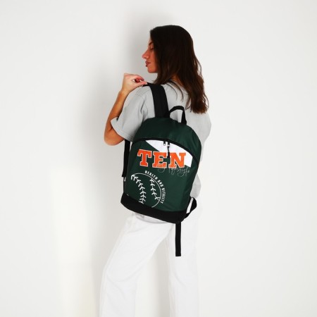 Backpack school Textile Tennis, 46x30x10 cm, vertical pocket, green color-11