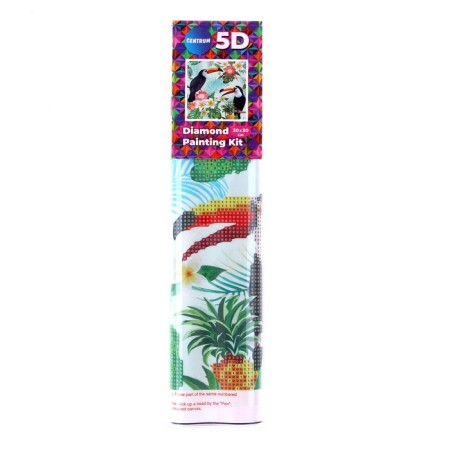 Diamond mosaic 5D "Tukans" 30 × 30 cm, without a subframe, partial filling-1