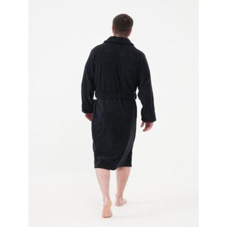 Male bathrobe with a shack, size 48-50, black color-2
