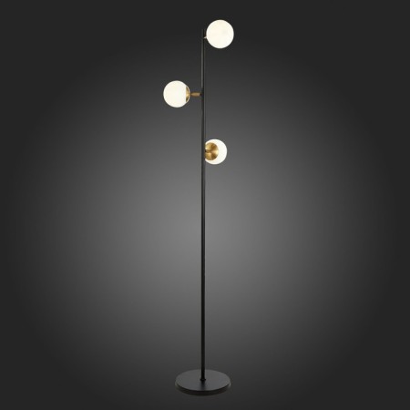 Floor lamp EVOLUCE. Sle220405-03. Forli. 3x60 watts, E27, 26x26x165 cm, black color, brass-2