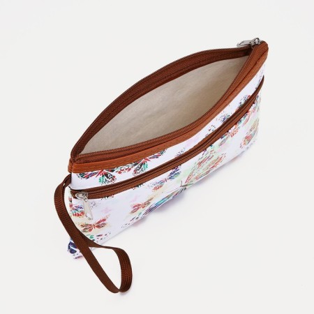 Lightning cosmetic bag, external pocket, white color-2