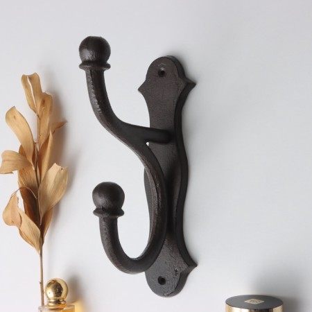 Decorative cast iron hook "Ball tip" 15x7x27.6 cm