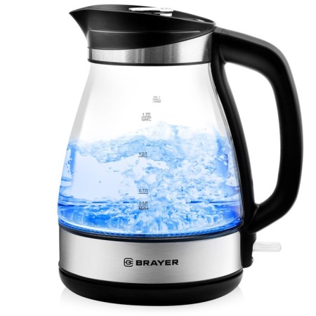 Electric kettle Brayer BR1048, 2200 watts, 1.7 l, glass case