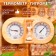 The thermometer-gigrometer for a bathhouse with sand clocks, wooden