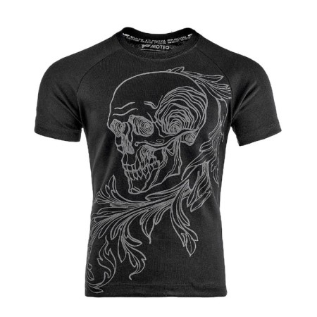 Male T -shirt "Skull with branch", size XXL, black