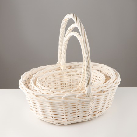 A set of baskets, 3 pcs, 46 × 36 × 16/42 cm, 41 × 31 × 14/35 cm, 34 × 27 × 12/31 cm, willow-1