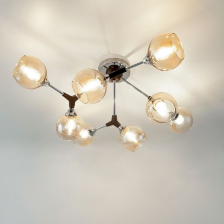 Ceiling chandelier Citilux "Til" CL138185, 80x80x30 cm, 8x60W, E27, brown color-7