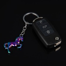 Cartage keychain, horse, metal, mother -of -pearl
