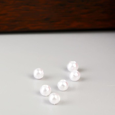 Beads for creativity plastic "White Pearls" set 15 grams d = 0.3 cm-2