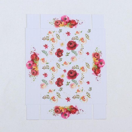 Confectionery packaging, Makarun with PVC lid, "Flowers", 17 x 12 x 3 cm-3