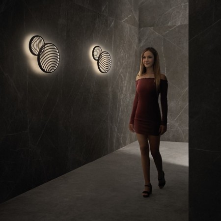 The lamp wall-flowing mantra collage, LED, 3000LM, 3000K, 560x102x400 mm, black color black-6