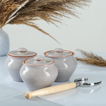 Set "Vyatka Ceramics Trio" 0.7lx3pcs + Grasp, Gray