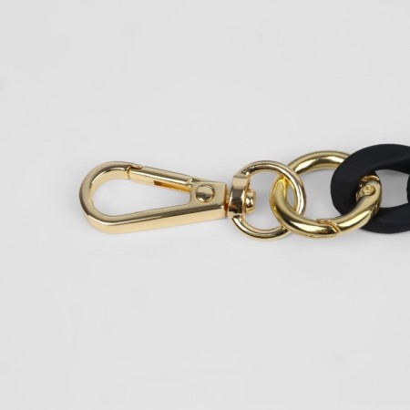 A chain for a bag, with carbines, plastic, 23 × 17 mm, 30 cm, black/gold color-1