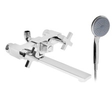 ACCOONA A6275 bath mixer, double -leaf, divertor in the case, with a shower set, chrome