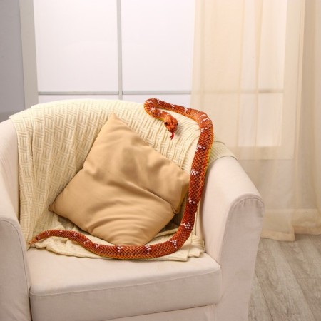 Soft toy "Snake", 30 cm/140 cm, brown color-4