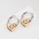 Earrings with the removable element "Transformer" heart, color silver with gold